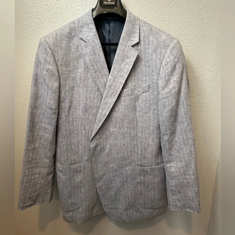 Stafford Classic Fit Linen Cotton Sport Coat Light Blue Men’s 48R - Picture 2 of 8